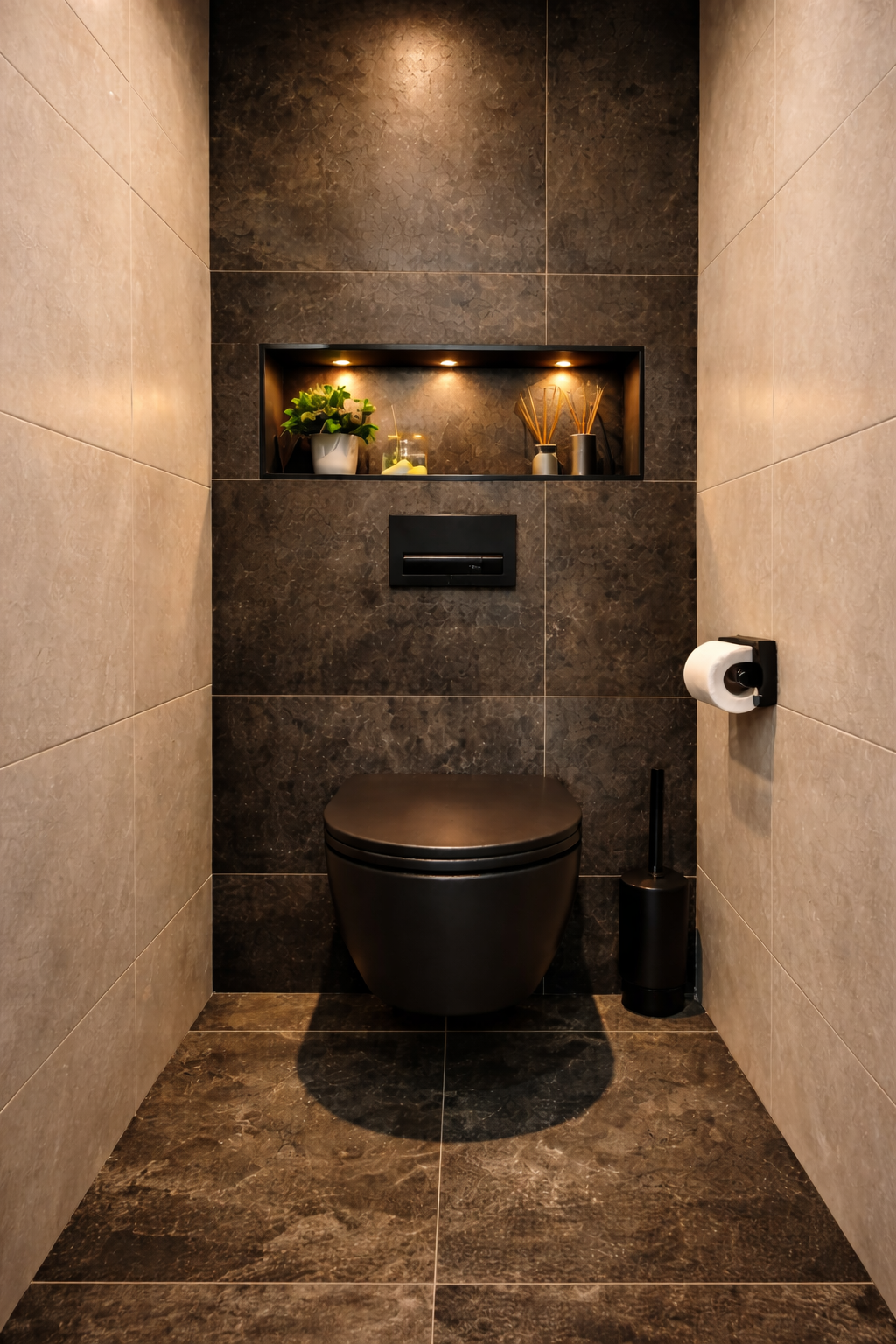 Luxe stone-look toilet ruimte
